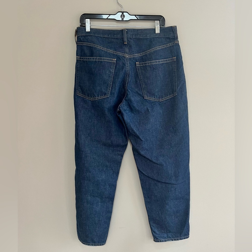 Gap Denim High Rise Barrel Ankle Length Jeans in Dark Indigo Blue, size 28/6R - Picture 2 of 12